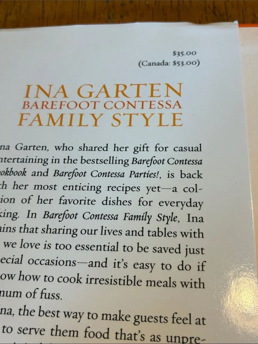 Ina Garten Barefoot Contessa: Family Style - Cookbook